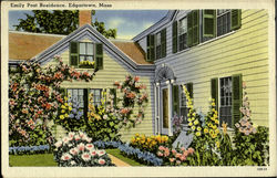 Emily Post Residence Edgartown, MA Postcard Postcard