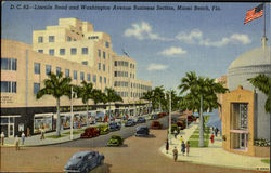 Lincoln Road and Washington Avenue Biness Section Postcard