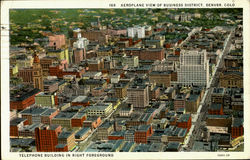 Aeroplane View Of Business District Postcard