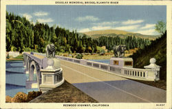 Douglas Mmorial Bridge,Kalamath River Redwood Highway, CA Postcard Postcard