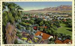 South Palm Springs from above the Desert Inn.Beyong the village is seen the Santa Rose Mountains Postcard