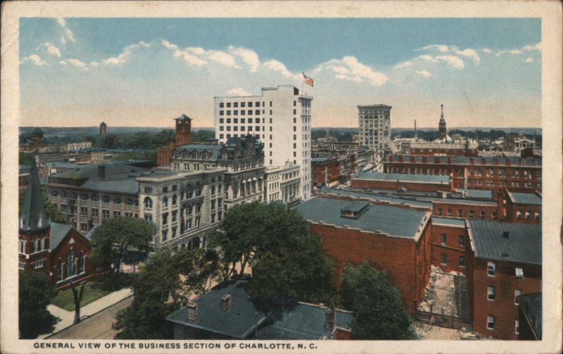 General View of the Business Section of Charlotte, NC North Carolina