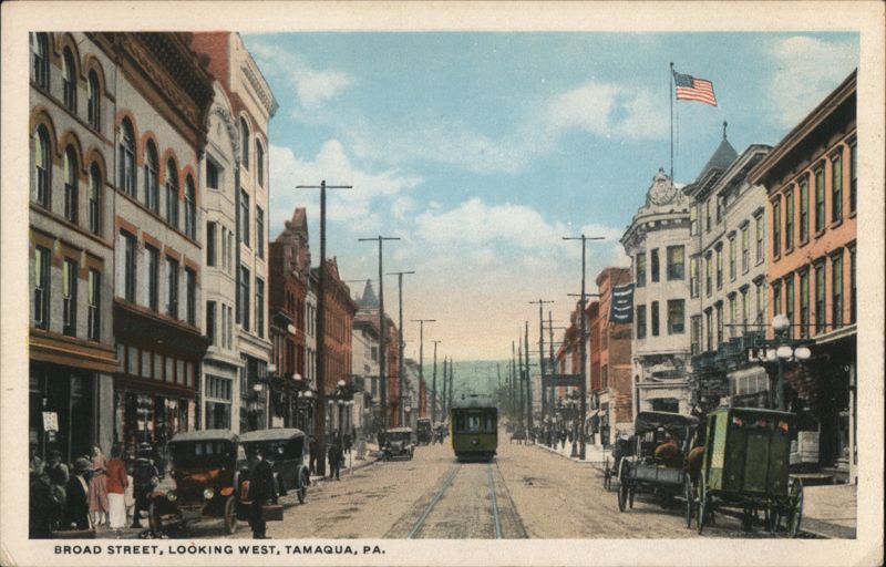 Broad Street, Looking West Tamaqua Pennsylvania