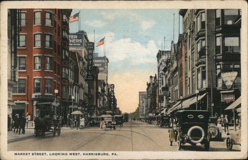 Market Street, Looking West Harrisburg Pennsylvania