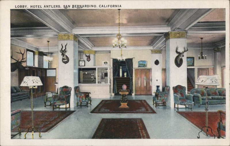 Lobby, Hotel Antlers San Bernardino California