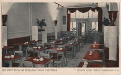 The East Room at Richards Treat Cafeteria Postcard