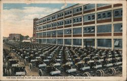 The Ford Motor Plant and 3,000 Cars Postcard
