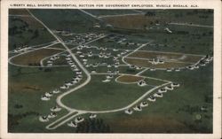 Liberty Bell Shaped Residential Section Postcard