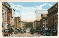 Northampton Street Looking Towards Square from Fifth St. Postcard