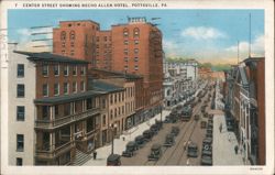 Center Street Showing Necho Allen Hotel Postcard