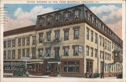 Hotel Weimer on Wm. Penn Highway Postcard