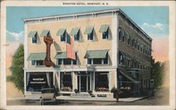 Winston Hotel, Newport, N. H. Postcard