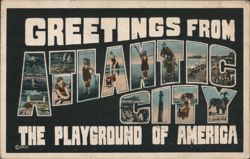 Greetings From Atlantic City, The Playground of America Postcard
