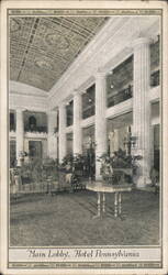 Main Lobby, Hotel Pennsylvania Postcard