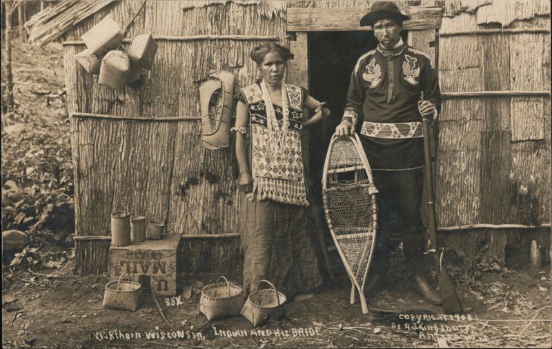 Northern Wisconsin Indian and His Bride A.J. Kingsbury