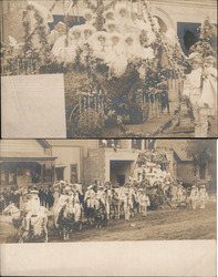 Lot of 2: Parade Float Covered in Flowers Postcard