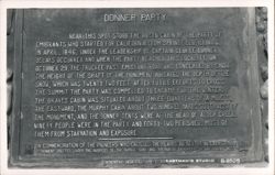 Donner Party Monument Plaque Postcard