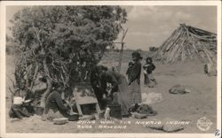 Dying Wool for Navajo Indian Rugs Postcard