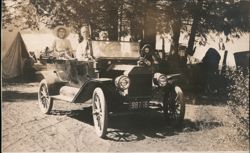 Postmistress Mr. & Mrs. Kramer at Their Lot Postcard