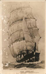 Old Ironsides U.S. Frigate Constitution, 1932 Postcard
