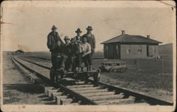 Men on Handcar Postcard