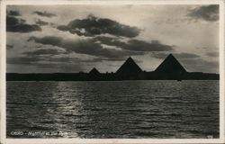 Nightfall at the Pyramids Postcard