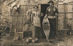 Northern Wisconsin Indian and His Bride Postcard