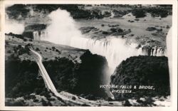 Victoria Falls & Bridge, Rhodesia Postcard