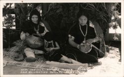 Hopi Indians, Basket Maker and Decorating Pottery Postcard