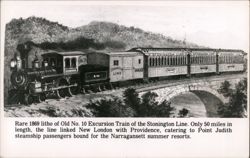 Old No. 10 Excursion Train of the Stonington Line (Repro) Postcard