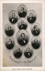 President Lincoln and Cabinet Postcard