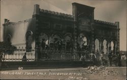 New Library Juarez, Mexico, Destroyed by Fire Postcard