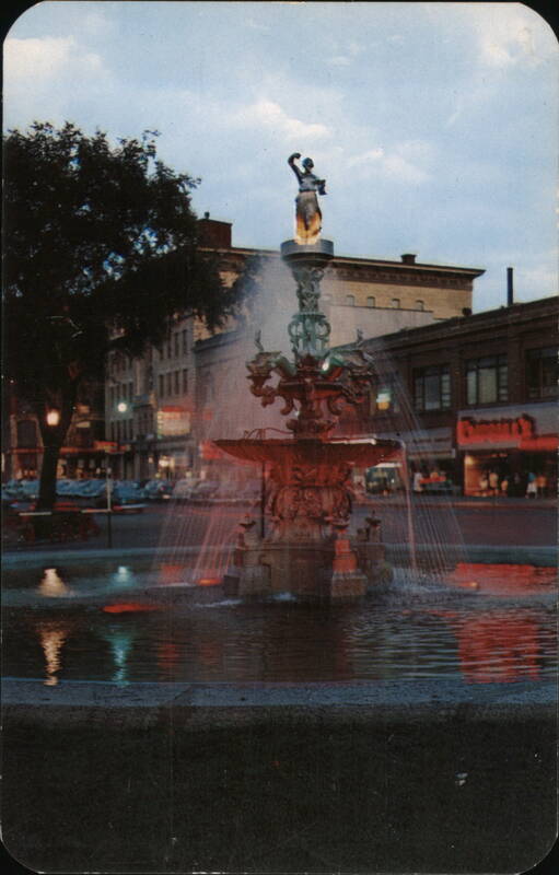Fountain at Night, Watertown, NY New York Millard Studio