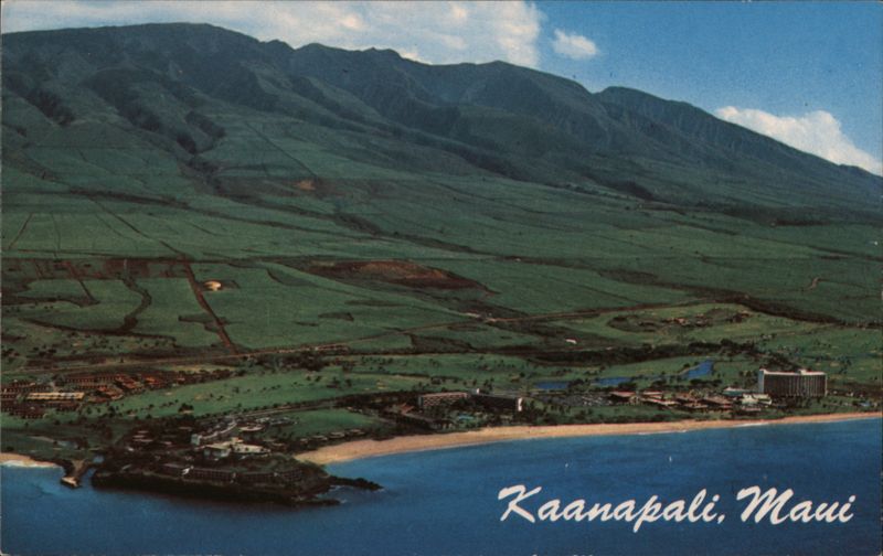 Aerial View of Kaanapali Beach, Maui Hawaii Panorama Air Tour