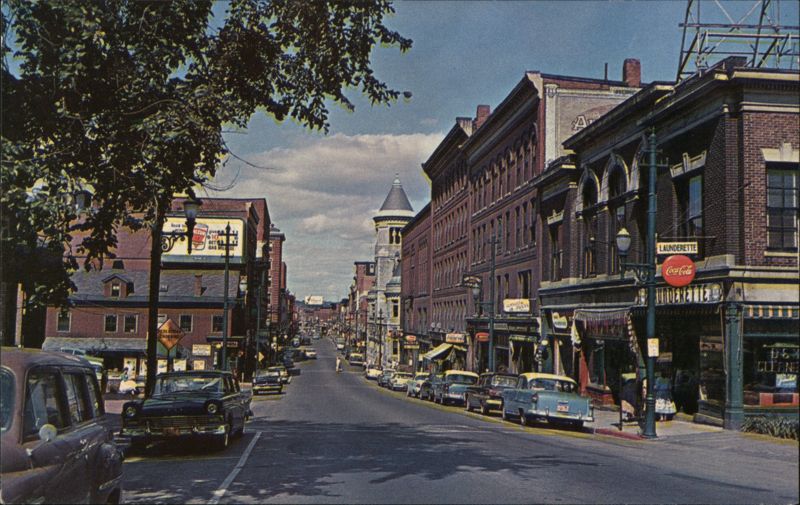 Looking North on Water Street, Augusta, ME Maine Lyman Owen