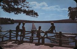 Len-A-Pe Village Resort, Fairview Lake, Pocono Mountains Postcard