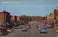Main Street Scene, Pierre, SD Postcard