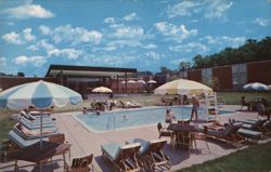 Charter House Motor Hotel Poolside, Braintree, MA Postcard