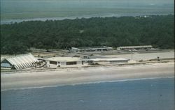 Aerial View of Jekyll Island Beachfront Buildings Postcard