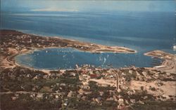 Aerial View, Ocracoke Village and Harbor, NC Postcard