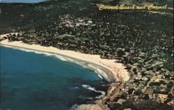 Aerial View, Carmel Beach and Carmel, CA Postcard