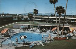 Sands of Phoenix Motel Pool Area Postcard
