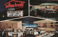Willow-Brook Restaurant Interiors and Sign Postcard