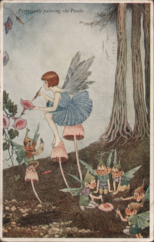 Periwinkle Painting the Petals Ida Rentoul Outhwaite
