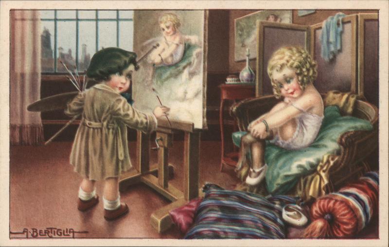 Little Children Risque Artist & Studio A. Bertiglia