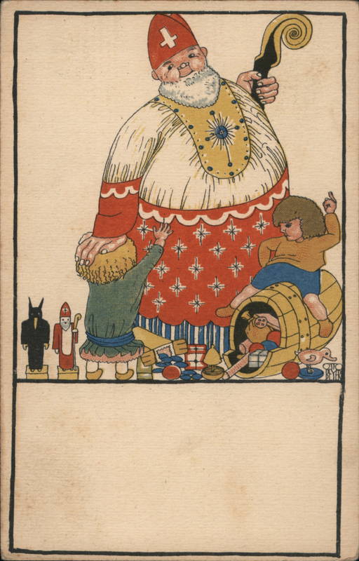 Polish Saint Nicolas Visiting Children, Krampus Otto Beyer