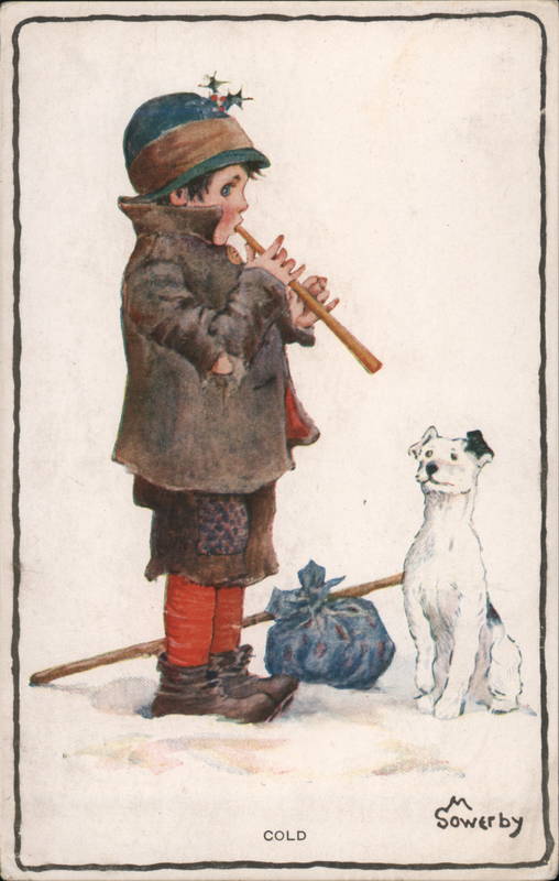 Winter Child Playing Music for Dog Millicent Sowerby