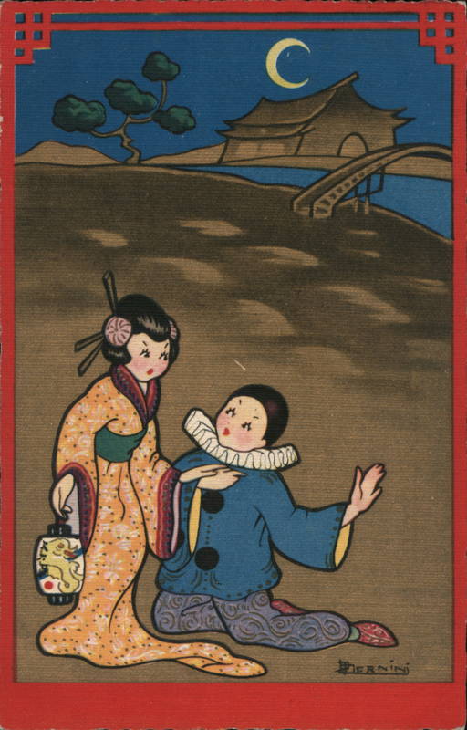 Two Asian Ladies in the Sand at Night