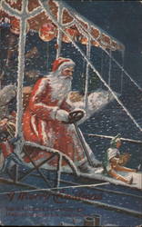 Santa Flying Biplane C5082 Postcard