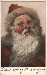 Santa Claus Close Up of Face Postcard
